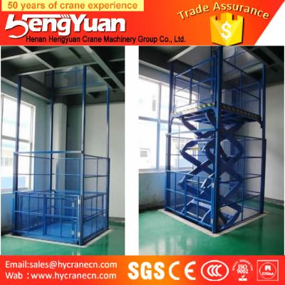 guide rail chain lifting machine/guide rail chain stationany cargo lift table