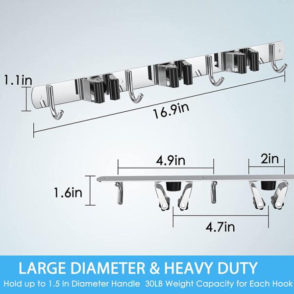 Mop держателя стены нержавеющей стали и держатель веника для домашнего Bathroom кухни