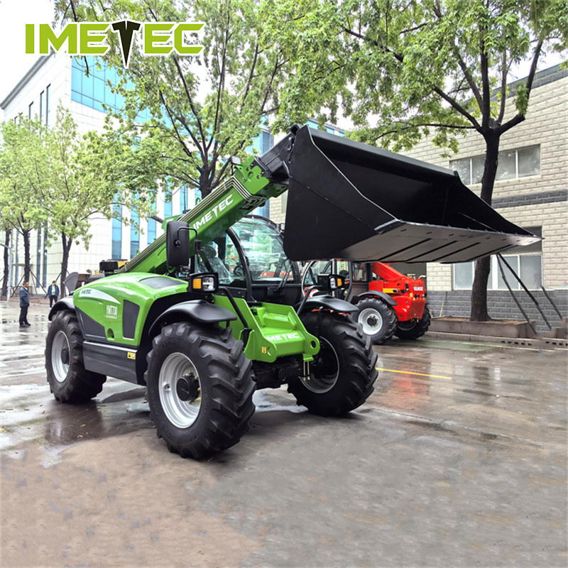 Hydraulic Long Telescopic Boom Rough Terrain Telehandler Forklift Carbon Steel Frame