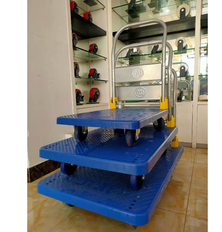 150/300kg Heavy Duty with PVC Wheel Plastic Folding Platform Hand Truck Trolley Cart