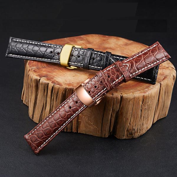 Genuine Tue Crocodile Leather Watch Band Belt Bracelet Wristband Clock Repair Accessories Lizard Pattern for Top Luxury