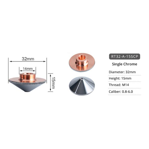 Bocais de cobre do laser do calibre dos acessórios 0.8-2.7mm do corte do laser para a máquina de corte do laser de Trunpf