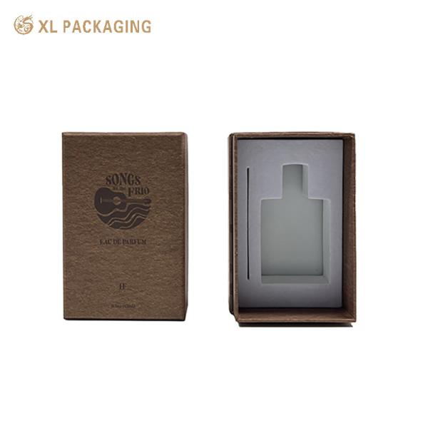 Vintage Brown 3-Piece Rigid Perfume Gift Box with Velvet Flocked EVA Insert and