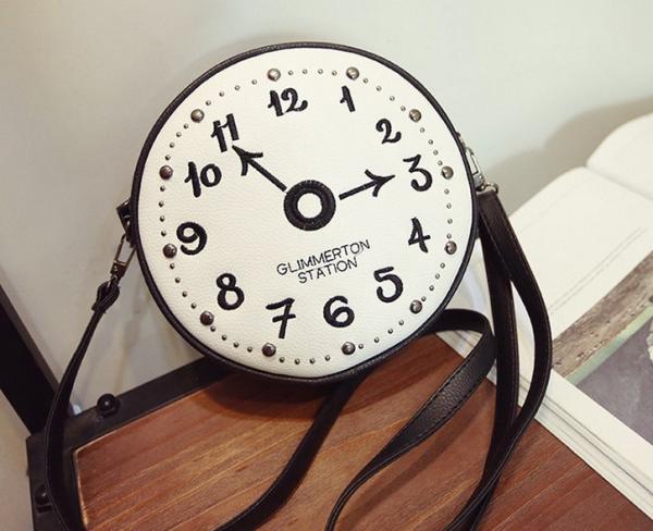 2016 spring and summer new retro minimalist creative personality cute alarm clock Handbags