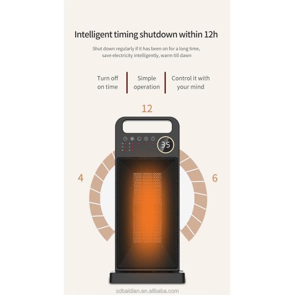Touch Screen Electric Heating Portable PTC Ceramic Fan with Remote and Installation