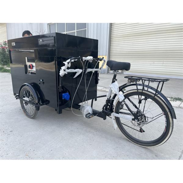Outdoor Street Vending Bike Cart with Cargo Space and 304 Stainless Steel Construction