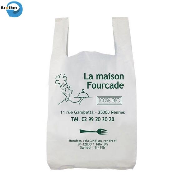 Eco Friendly Compostable Biodegradable Corn Starch /Pbat/PLA T-Shirt Shopping/Packing Bags Plastic Shopping Bag Ok Compostable
