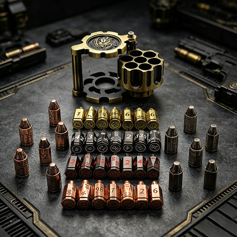 Professional Heavyweight Zinc Alloy Metal Dice Set with Dragon Relief Craftsmanship and Sliding Hidden Compartment for DND Games