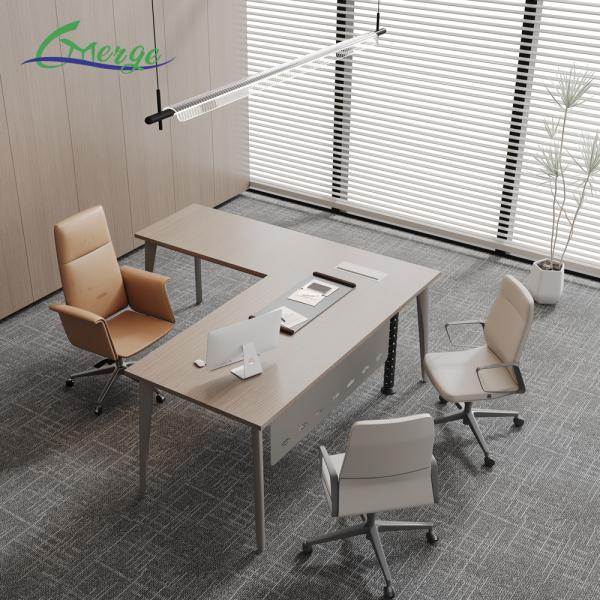 Contemporary Assembly Required Home Office Computer Desk with Cable Management System