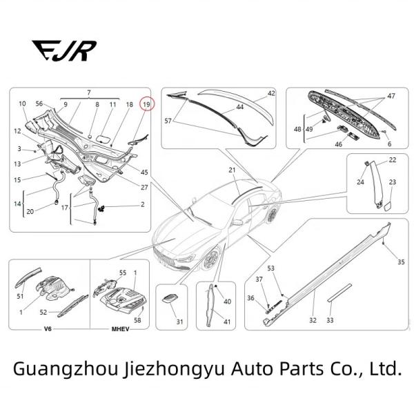 Ghibli M157 Water Cooling Plate Decoration 670013462 670013463 For Maserati Car Fitment