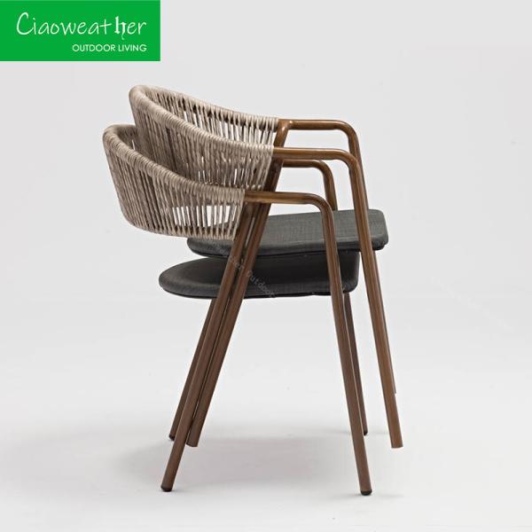 Meubles d'extérieur de bureau à domicile arrière en aluminium métallique patio en rotin Chaises de jardin ensemble pour général dans les meubles d'extérieur