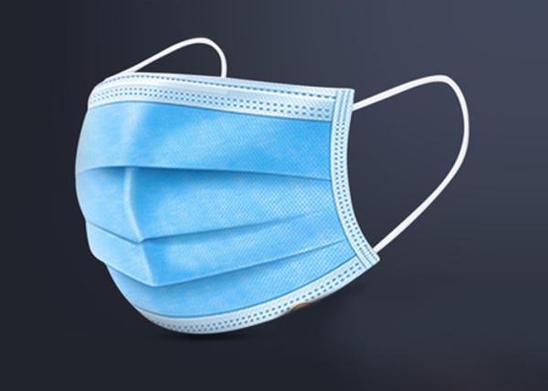 Flu - Proof Disposable Ear Hook Medical Mask Blue And White Smooth Breathing