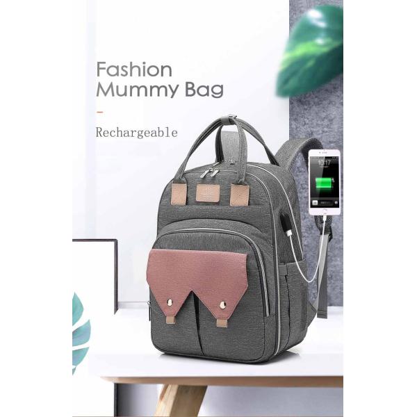 Large Capacity Mom Baby Bag Multi-function Waterproof Outdoor Travel Diaper Bag With USB Charging For Baby Care