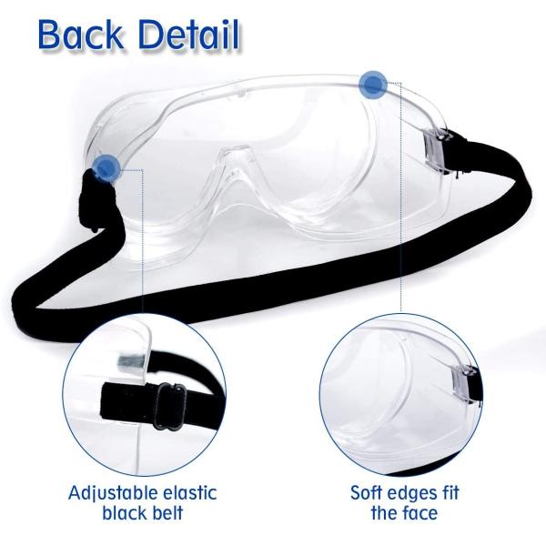 Anti Dust Medical Safety Goggles Elastic Wear 180 Degree Large Window Design