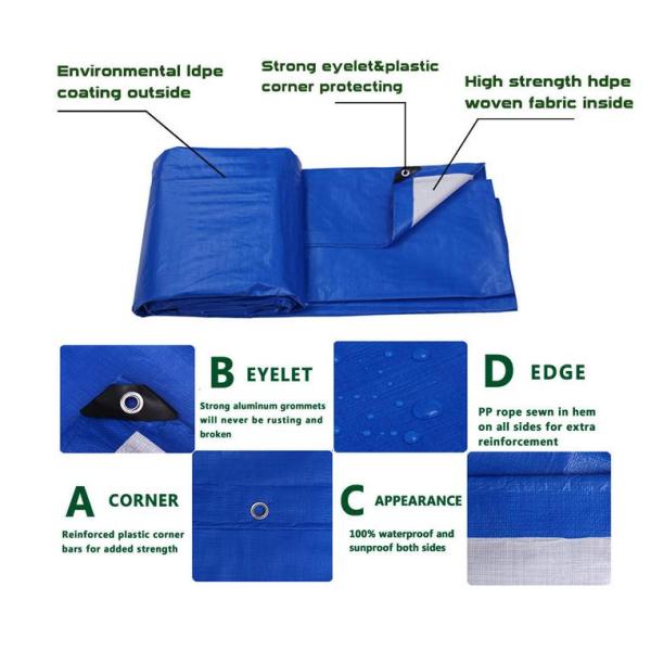 Customized Reinforced Waterproof PE Tarpaulin , Canvas Petarpaulin Sheet