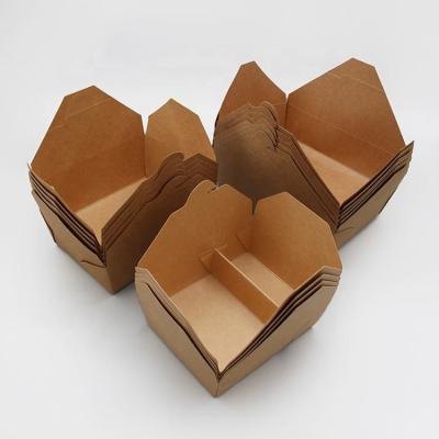 #3 Factory Wholesale Disposable Fast Food Takeout Box Biodegradable Kraft Paper Box Kraft Paper Lunch Box