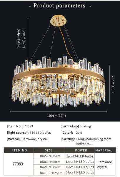 Creative Led Crystal Chandelier For Living Dining Room Luxury Home Decor dinner table chandelier(WH-CY-227)