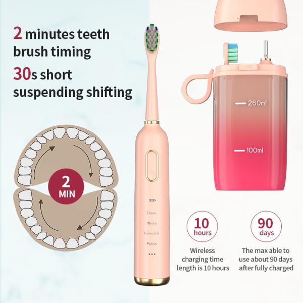 Rechargeable UV Sanitizer Electric Toothbrush Waterproof With 12 Modes