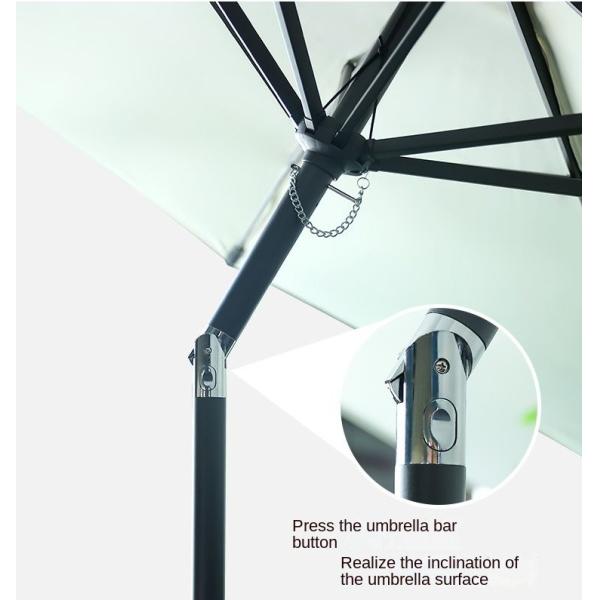 200g Polyester Fabric Round Large Garden Parasols Umbrella With Stainless Steel Pole