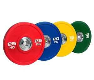 Tri-Grip Iron-Coated Rubber Gym Weight Plates – 5 LB To 45 LB Sizes For