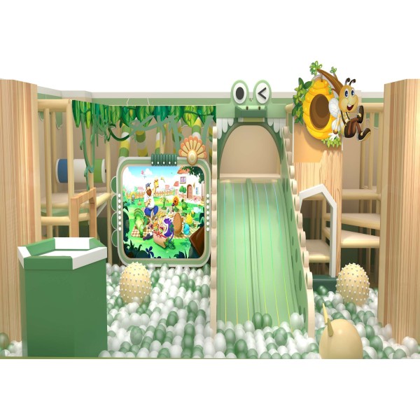 Integrated Macaron Family Entertainment Center Villa Full Zone Soft Play Playground