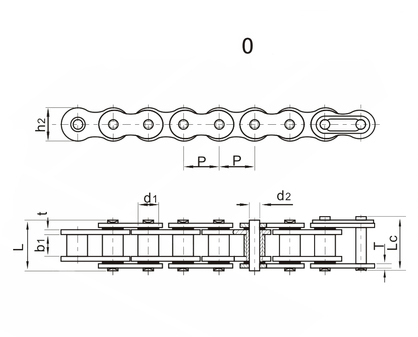 415 420 428 cadenas impulsor de transmisión alean la cadena de acero del piñón de la motocicleta