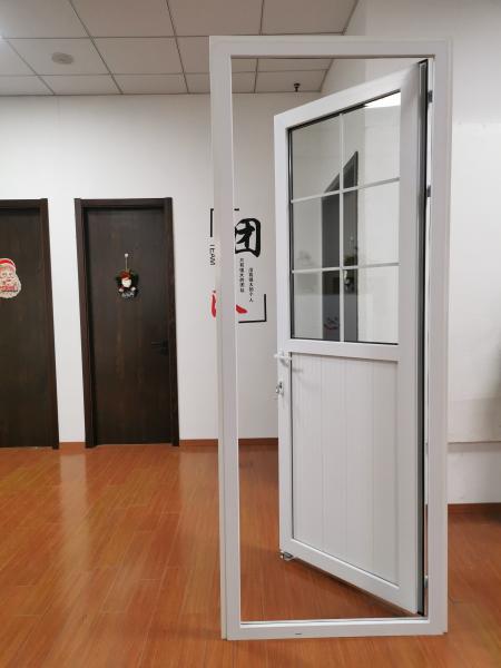 2.5mm Waterproof  PVC Hinged Door Tempered Glass Pvc Swing Door For Toilet