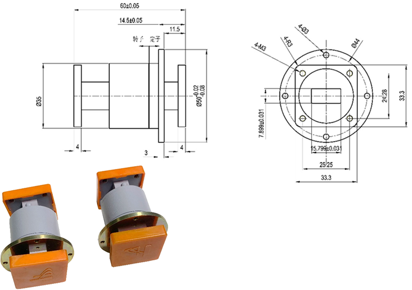 Broadband Waveguide Rotary Joint for Medical Imaging Equipment, Radar and Satellite Communication with Long Lifetime