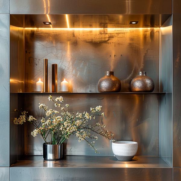 Compact 304 / 316 Stainless Steel Wall Niche For Minimalist Designs