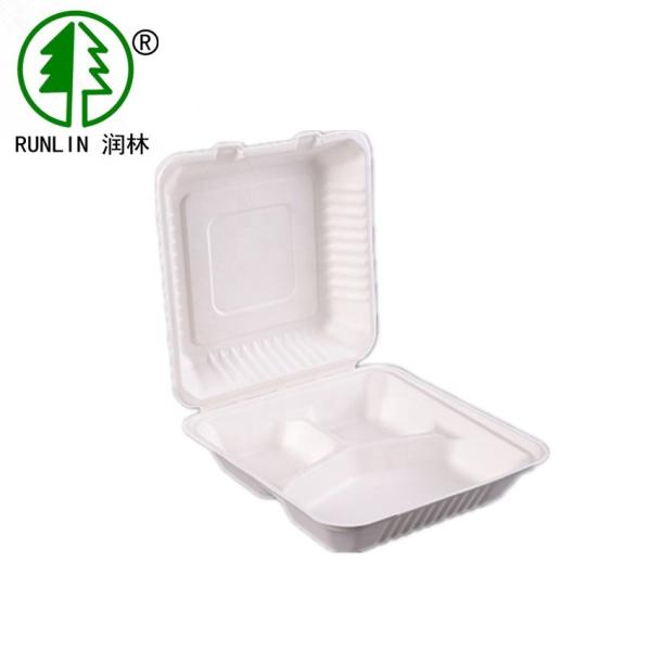 Eco-friendly sugarcane fiber disposable dishware microwave lunch boxes