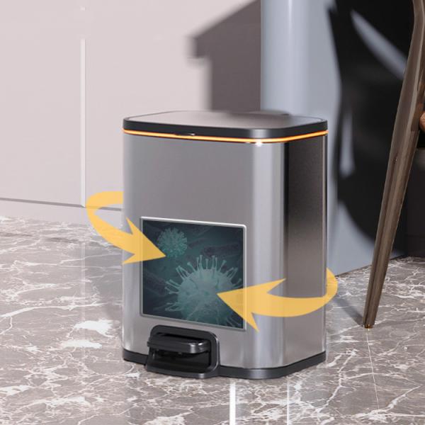 13 Gallon Trash Can Dome Stainless Steel Trash Can for Kitchen Metal Stainless Steel Trash Can