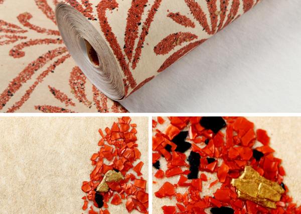 Red Long Fiber Nonwoven Living Room Wallpaper , Modern Wallpaper For Bedrooms