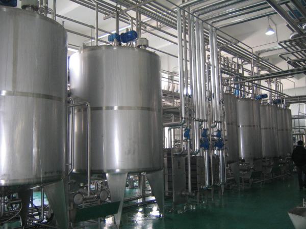 High Speed 2000 LPH Yogurt Processing Line Stainless Steel With Vertical Agitator