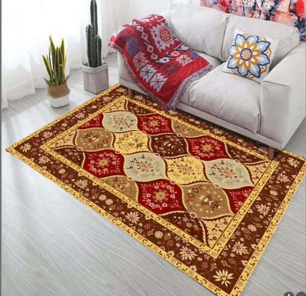 Bosmia Ethnic Style Rectangle Living Room / Hotel Floor Carpet With Special Style