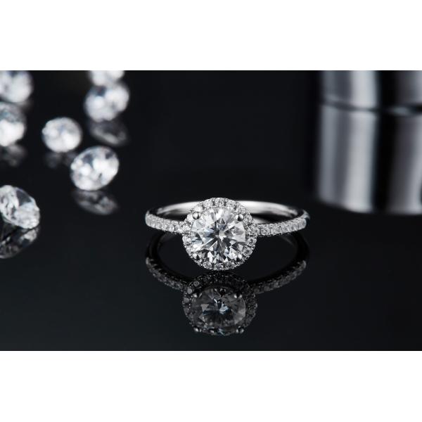 925 стерлинговых серебряных обручальных колец Moissanite диаманта ювелирных изделий вокруг форменного кольца диапазона лакомства