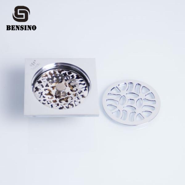 Chrome Plate Bathroom 100x100MM Brass Floor Drain Strainer