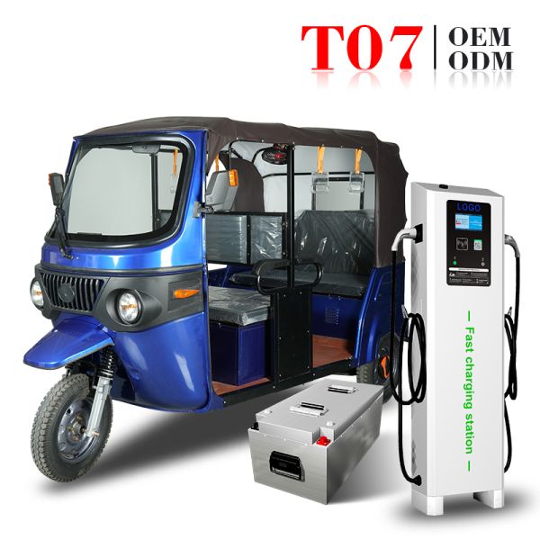 3000W Electric Passenger Tricycle Tuk Tuk Fast Charging 2 Seater E Rickshaw OEM