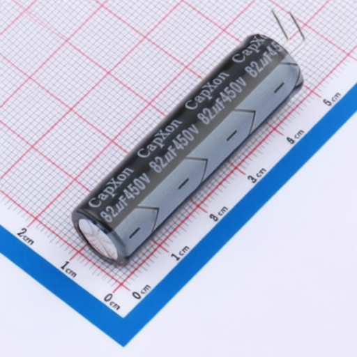 Slim aluminum electrolytic capacitor CapXon KY820M450I450ECLBV rated 450V DC with 105C temperature and THT mount