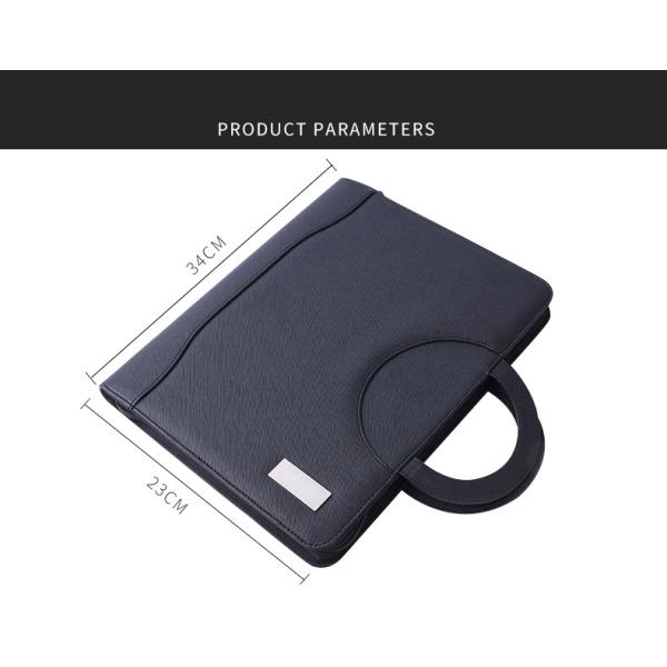 Водоустойчивый кожаный случай портфолио A4, Handheld кожаная папка файла с молнией