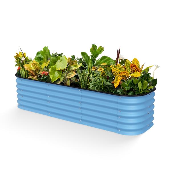 Open Base Galvanized Raised Garden Bed Kit 6.5*2*1.5Ft Erosion Resistant