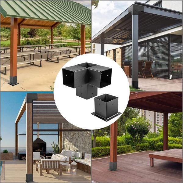 4x4 дюймовый трехсторонний угловой деревообрабатывающий пергольный комплект для 4x4 деревянных балки