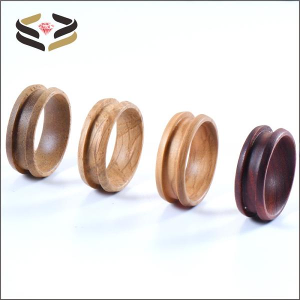 Anillos de madera maciza de tipo religioso de 6 mm y 8 mm para incrustaciones