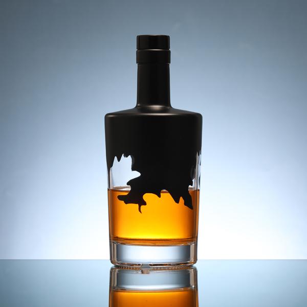 Super Flint Glass Collar Material 200ml Tequila Whiskey Glass Bottle Custom Logo Printing