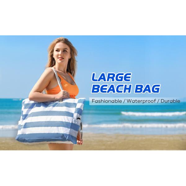 Beach Bag for Women - Large Beach Tote Bag, Waterproof Sandproof Beach Bag with Zipper, Large Swim Pool Beach Tote