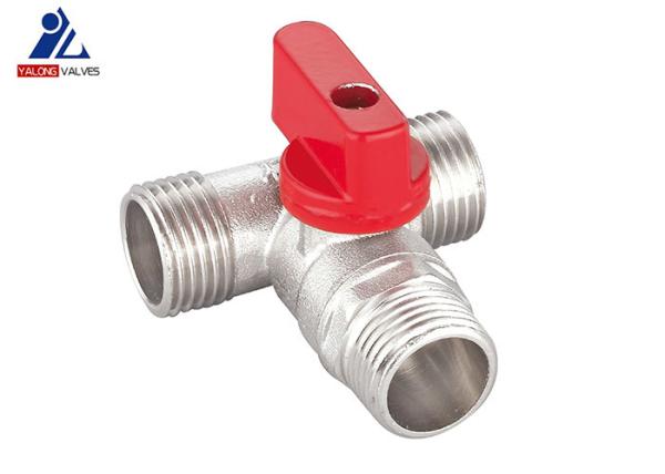 Male X Male X Male ISO14001 Tee Handle Ball Valve 3 Way Tee Valve 362.5 Psi
