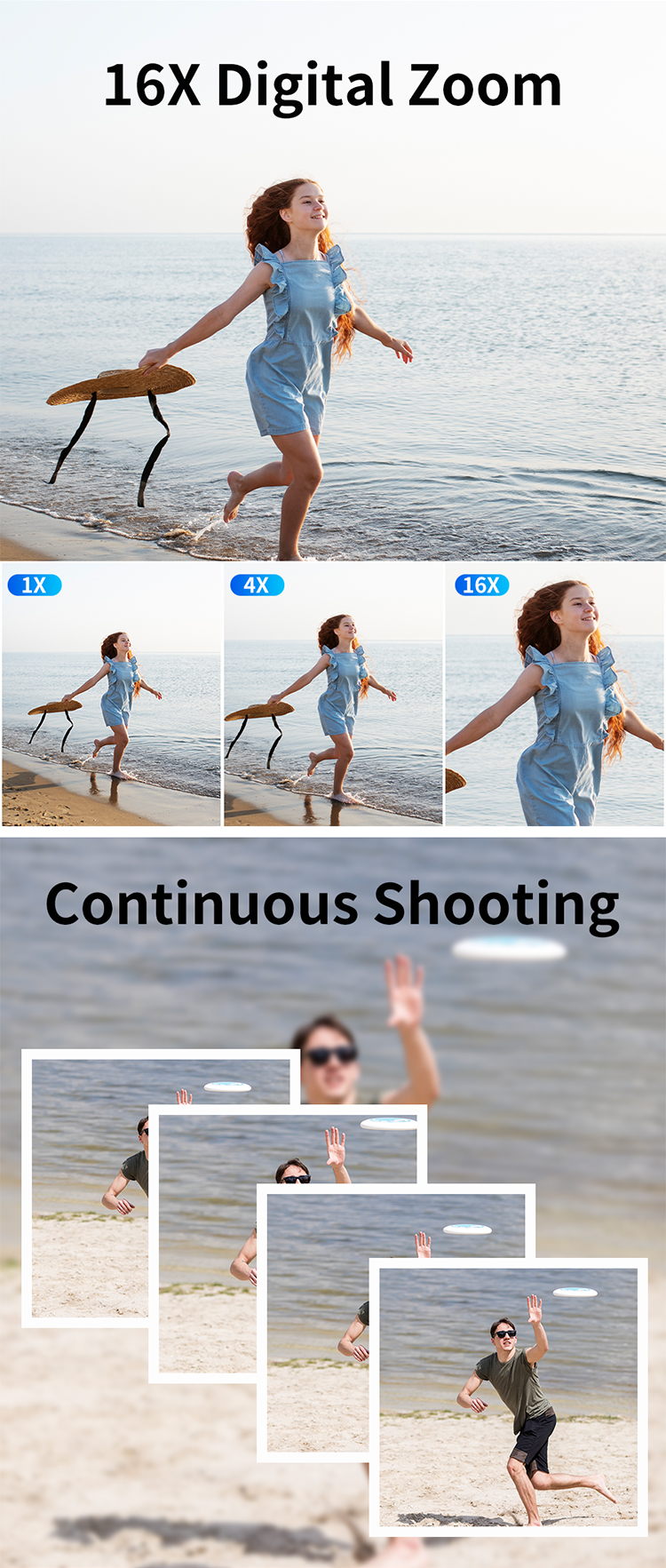 Retro Vintage HD 4K 64MP Waterproof Camera IP68 5M Waterproof Auto Focus 16X Digital Zoom Underwater Camera for Snorkeling