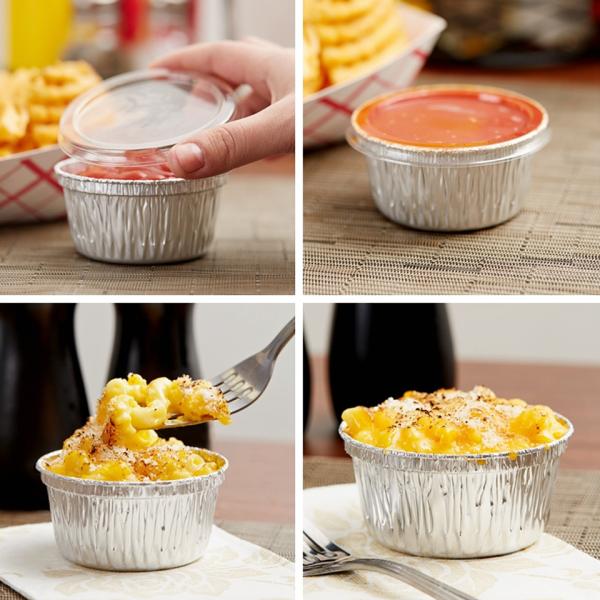 Круглые принимают отсутствующие чашки Рамекинс пищевых контейнеров 130мл алюминиевой фольги устранимые