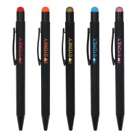 En gros Logo personnalisé stylo à écran tactile en métal stylo à bille en caoutchouc doux