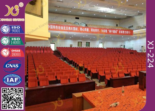 Soft Closing Fold Up Auditorium Theater Seating Abrasion Resistant Fabric