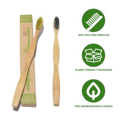OEM de bambu da escova de dentes do carvão vegetal da massagem da goma preta para o curso
